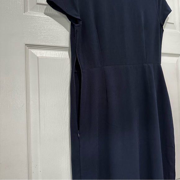 Banana‎ Republic Blue V-Neck Sheath Dress Short Sleeve - Picture 5 of 6